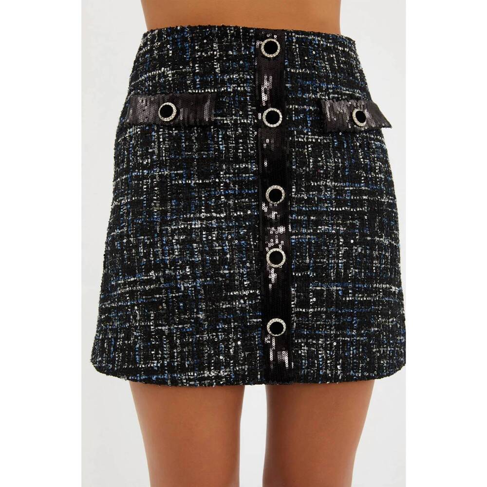 NEW REBECCA VALLANCE jacques mini skirt in black
